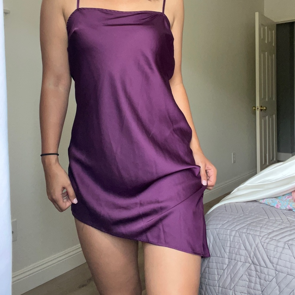 Purple slip dress